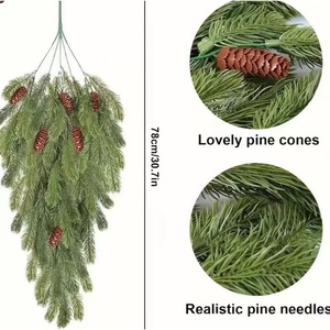 Yihong Crafts Branche de pin artificielle 44 cm en plastique, décoration de Noël, guirlande d'intérieur avec cône - Product Image 4