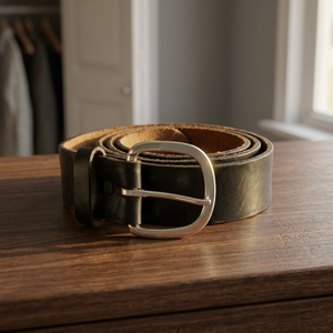 BS INTERNATIONAL Black Color Vintage Style Genuine Leather Pin Buckle Steel Buckle Eco Friendly Solid Waterproof Heavy Duty <b>Belt</b> - Product Image 2