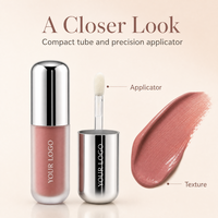 Gloss à lèvres transparent longue tenue naturel en tube, formule mate sans marque pour un look naturel quotidien