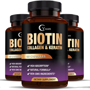 Vitamines pour la croissance des <span class=keywords><strong>cheveux</strong></span> à marque privée : Biotine, Collagène, Kératine, Acide Hyaluronique – Capsules pour Hommes, Femmes, Ongles, <span class=keywords><strong>Cheveux</strong></span> et Peau - Product Image 2