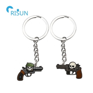 Personalizzato in fabbrica 3D teschio Cross Gun pistola sparatutto con lancia <span class=keywords><strong>per</strong></span> arma da fuoco Llavero portachiavi portachiavi personalizzato <span class=keywords><strong>per</strong></span> pistola portachiavi - Product Image 4