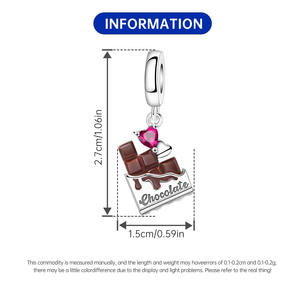 Pendentif en chocolat blanc tendance en forme de cœur, accessoire de bracelet DIY haut de gamme de niche, vente en gros pour femmes - Product Image 2