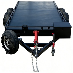 Remorque à plateau plat durable à 2 essieux |   Remorque à plateforme en acier pour charges lourdes |   Transporteur <span class=keywords><strong>de</strong></span> voitures fiable |   Fabricant chinois - Product Image 2