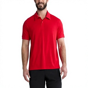 Polo pour homme en maille anti-rides, mélange polyester/coton, logo personnalisé OEM, couleur unie, manches courtes, vêtement d'été - Product Image 5