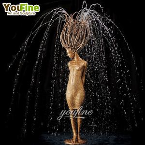 Sculpture de fontaine d'eau en bronze moderne pour l'extérieur, le jardin, le parc, l'hôtel, la place, avec <span class=keywords><strong>des</strong></span> cheveux qui coulent - Product Image 1