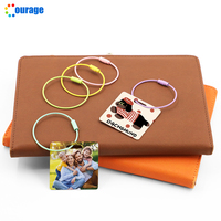 Porte-clés personnalisé portable directement de l'usine, porte-clés vierge coloré imprimable par sublimation pour filles avec anneau