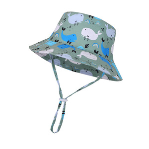 Chapeau de soleil imprimé baleine pour bébé, respirant, à séchage rapide, pliable, protection solaire, casquette de plage pour tout-petits, jeux en plein air - Product Image 4