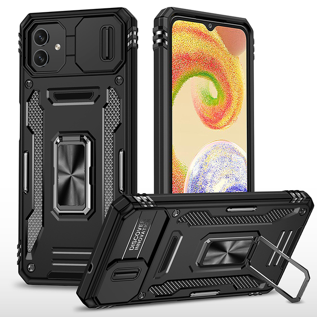 Luxury 2 in 1 TPU PC Hybrid Shockproof Metal Ring Holder Mobile Phone Case For Samsung Galaxy M13 5G/ A04 phone case