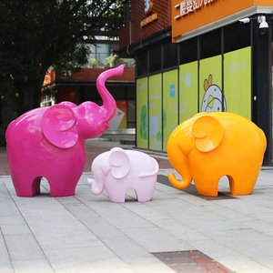 Escultura de Paisaje de Fibra de Vidrio para Exteriores, Diseño Abstracto de Animal Bonito, Elefante, para Jardín Pequeño, Centro Comercial, Parque Comunitario, Espacio Verde - Product Image 3
