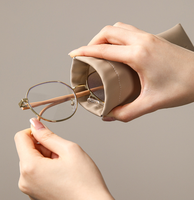 Pochette à lunettes en cuir PU souple à ouverture par pression, étui à lunettes anti-écrasement à fermeture automatique, housse de protection pour lunettes