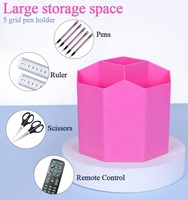 SUNSHING Organisateur de bureau multifonction rotatif à 360 degrés à 5 compartiments, porte-stylos, pot à crayons, boîte de rangement pour pinceaux de maquillage