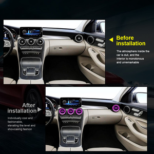 Sortie d'air conditionné du tableau de bord avant pour Mercedes Benz Classe C 15-21 W205 GLC X253, éclairage d'ambiance LED commandé par application - Product Image 5
