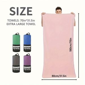 Serviette de sport ultra douce à séchage rapide double face 80x180cm avec sac compact super absorbant sans sable pour la gym, le yoga et la plage |   Vente en gros - Product Image 3