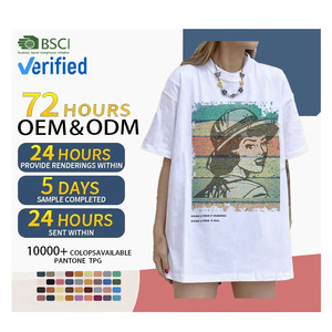 ODM OEM 190gsm t恤定制纯棉t恤印花空白t恤，带标志男士普通t恤印花t恤 - Product Image 1