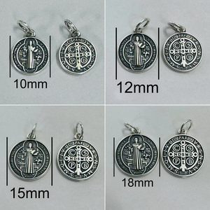 999 religiosa di alta qualità in argento Sterling St Benedict vergine <span class=keywords><strong>Madonna</strong></span> medaglia - Product Image 3