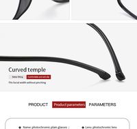 Lunettes de lecture photochromiques carrées pour hommes, nouveau modèle classique, monture noire simple, ultra-légères, amincissantes, tendance diamant