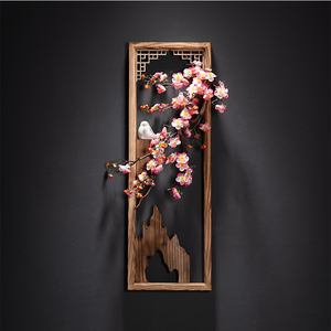 Décoration murale en pin simulé tridimensionnel nouvelles peintures de paysage sur toile modernes de style chinois pour salon de thé d'entrée - Product Image 4