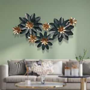 Panel de Arte de pared de Metal de hierro de diseño moderno hecho a mano con flores de estrellas, excelente colgante decorativo para el hogar al aire libre para uso Interior - Product Image 4