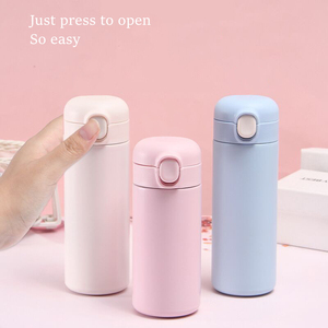 Bình Nước Hai Lớp Bằng Thép Không Gỉ Dễ Thương 320Ml 420Ml Có Nắp Bật Lên Bình Chân Không Kim Loại - Product Image 4