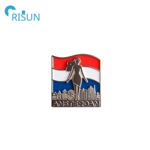 Fabricación Metal esmalte holandés Países Bajos Amsterdam Pin insignia personalizado Amsterdam tulipanes solapa Pin Amsterdam edificios Pin broche - Product Image 2