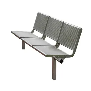 Banc moderne en acier inoxydable banc de métro étanche pour autobus et mobilier d'extérieur pour parc, jardin, centre commercial ou école