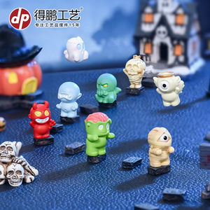 Ornements en résine de monstres de dessins animés d'Halloween, fantômes et impés mignons, décorations de bureau, aménagement de scènes de fêtes, vente en gros - Product Image 2