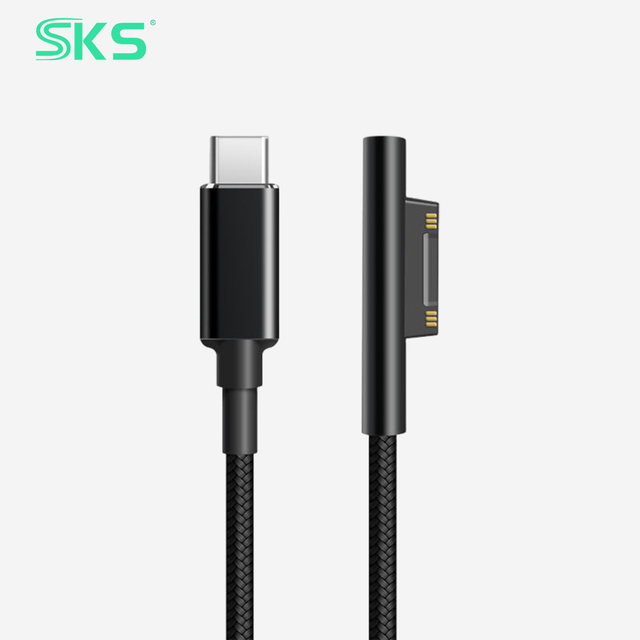15V 4A 100W Type-C Male to Female Adapter Cable with Nylon Braided Jacket for Microsoft Surface IOS & Computer Fast Charging