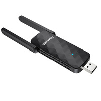 Controlador gratuito 802.11AC USB WiFi Dongle Banda dual 2,4 Ghz 5Ghz 650Mbps Transmisión Adaptador WLAN Antenas para PC