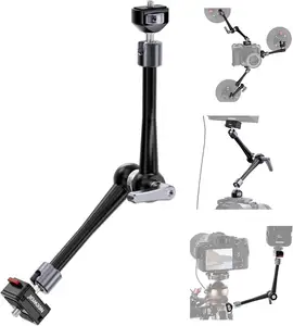 NEEWER 11" Magic Arm Camera Mount With Quick Release Plate Dual 360 Degree Ball Heads Aluminum Articulating Arm For DSLR