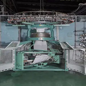 Mesin kain pelapis benang Jersey ganda kecepatan tinggi mesin rajut melingkar silinder