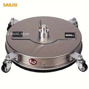 Accessoires <span class=keywords><strong>de</strong></span> nettoyage <span class=keywords><strong>de</strong></span> plaques rondes en acier inoxydable 16.5 pouces 4000 psi avec 4 roues et 2 tiges d'extension - Product Image 1