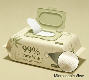 OEM ODM Pure Water Baby <b>Wipes</b> Natural Plant Fiber Alcohol-Free <b>Biodegradable</b> Soft Tissue Daily Care Wholesale - Product Image 1