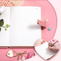 Journal Personnel A5 2026 en Cuir avec Serrure, Logo Personnalisé et Clé pour Filles Bleu