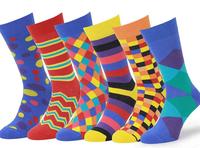 Chaussettes habillées décontractées pour hommes avec logo personnalisé, motif jacquard coloré, en coton tricoté, coupe mi-mollet, vente en gros OEM, respirantes et épaisses pour le printemps