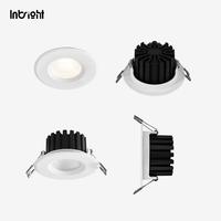 Plafonnier LED COB encastré plat avec verre de sécurité et grille alvéolée en option, 10W 15W 25W, angle de faisceau multiple, intensité variable
