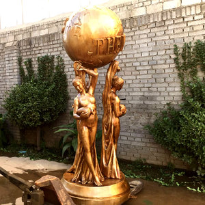 Scultura in bronzo di artigianato in metallo famoso all'ingrosso il mondo è tuo statua a grandezza naturale - Product Image 6