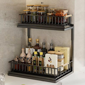 Organisateurs extractibles sous l'évier avec <span class=keywords><strong>panier</strong></span> <span class=keywords><strong>coulissant</strong></span> porte-bouteille d'épices tiroir <span class=keywords><strong>coulissant</strong></span> organisateur d'évier - Product Image 4