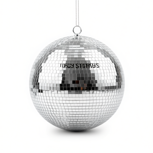 Tiffy Stikus - Bola de Discoteca Plateada de 20 Pulgadas con Efecto Espejo para Fiestas, Anillo Colgante - Product Image 1