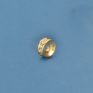 Flat Round 925 Silver Plated <b>Bead</b> Caps With Cubic Zirconia For <b>Bracelet</b> <b>Making</b> - Product Image 6