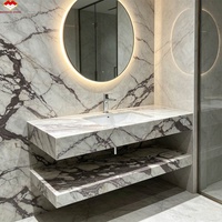 Dalles de marbre violet naturel Calacatta Viola pour îlot de cuisine moderne, comptoir, table à manger, escalier, villa, lavabo de salle de bain