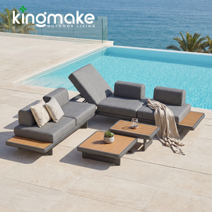 Modernos Sofás de Jardín en Forma de <span class=keywords><strong>L</strong></span> de Aluminio, Muebles de Exterior, Sofás de Patio, Conjunto de Muebles de Jardín - Product Image 2