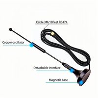 Antenne LoRa à gain élevé 7dBi 433Mhz, montage magnétique vertical, RG174, 50 Ohm, 3 mètres, étanche IP67, module de données sans fil