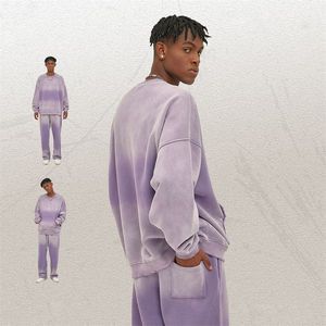 Sudadera personalizable con hombros caídos para hombre, sudadera gruesa de algodón polivinílico polar, sudadera en blanco de gran tamaño para ropa de calle - Product Image 3