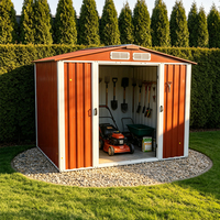 Abri de jardin en acier 10x14FT, abri extérieur pour outils, galvanisé, toit en pente, fenêtre de ventilation, montage rapide