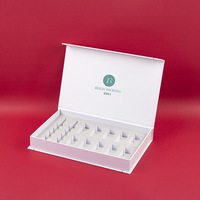 Boîte cadeau magnétique personnalisée en carton rigide pour ampoules de parfum et sérums, emballage haut de gamme pour flacons de peptides avec doublure en éponge