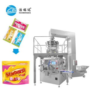 Packaging Machine Of Automatic Sachet Bag Sugar Toffee Gummy Candy Fruit Flavored Pops Freeze Dried Candy Packing Machine