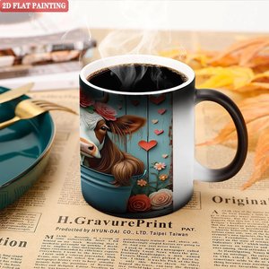 Magic Color Changing <b>Ceramic</b> <b>Mug</b> 11oz Frosted Black Heat Sensitive Daily Use Cup - Product Image 5