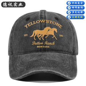 <span class=keywords><strong>Gorra</strong></span> <span class=keywords><strong>de</strong></span> Béisbol con Estampado <span class=keywords><strong>de</strong></span> Grafiti Marca Yellowstone, 100% Algodón, 6 Paneles, Cierre a Presión, con Diseño <span class=keywords><strong>de</strong></span> <span class=keywords><strong>Caballo</strong></span>, Ajustable y Personalizada - Product Image 5