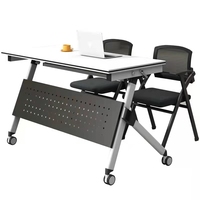 Bureau pliable moderne en forme de U pour salle de lecture Table de classe mobile avec chaise pour la formation en salle de conférence