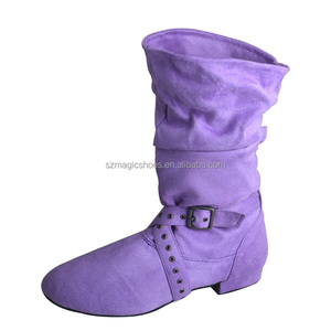<span class=keywords><strong>Botas</strong></span> de baile <span class=keywords><strong>negras</strong></span> con envío directo personalizadas, <span class=keywords><strong>botas</strong></span> cálidas de suela blanda de gamuza para mujer, <span class=keywords><strong>botas</strong></span> de baile campestre, suelas Suade - Product Image 5